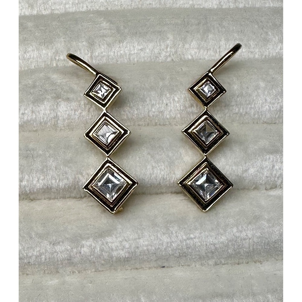 Elizabeth and James 925 Sterling Silver Gold Vermeil White Sapphire Ear Crawlers